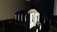 The ruined chapel at Cape Mourn, broken columns standing against the storm.
